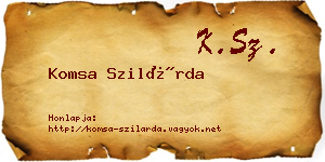 Komsa Szilárda névjegykártya